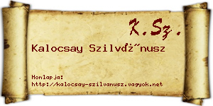 Kalocsay Szilvánusz névjegykártya